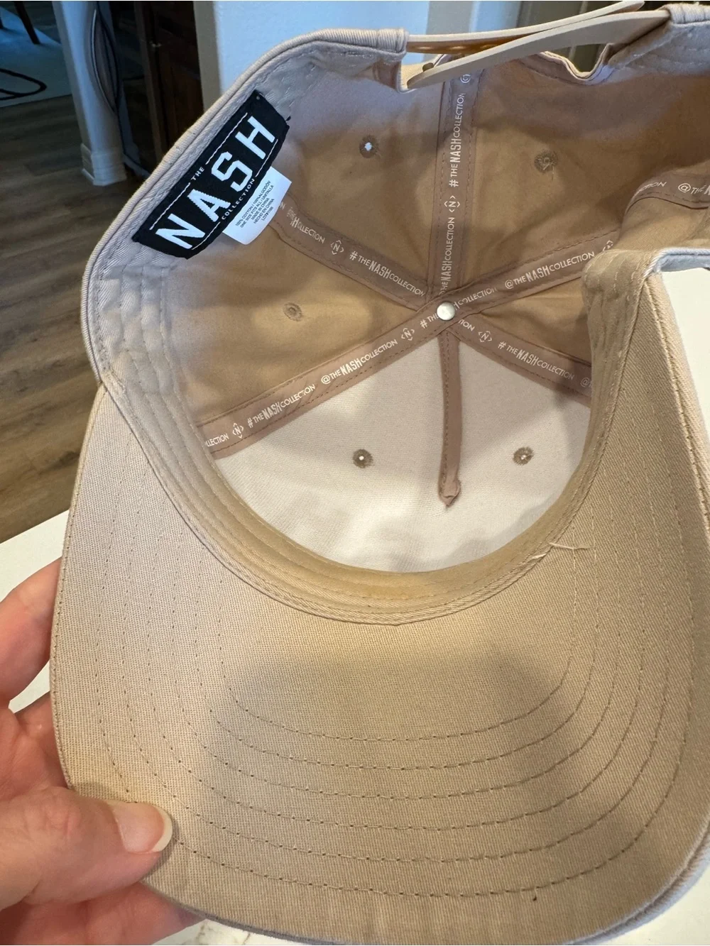 NASH Embroidered Baseball Cap in Beige